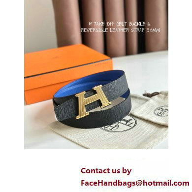 Hermes H Take Off belt buckle  &  Reversible leather strap 32 mm 13 2023